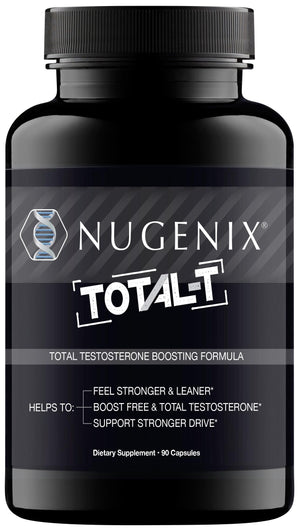 Nugenix Total-T testosterone booster supplement for men supports free and total testosterone energy strength and vitality 90 count bottle
