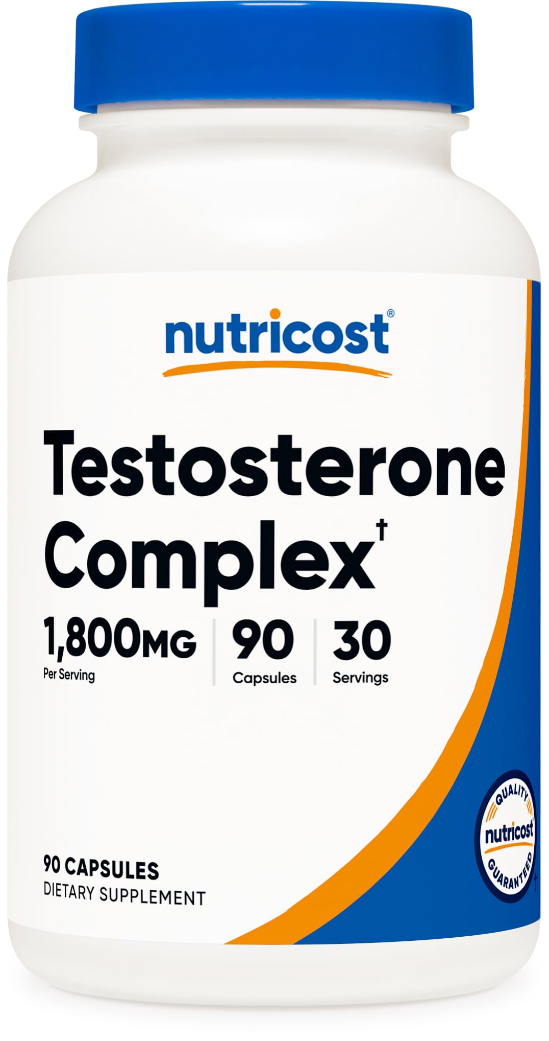 Nutricost testosterone support complex supplement for men 1800mg per serving natural testosterone booster energy strength vitality 90 capsules bottle