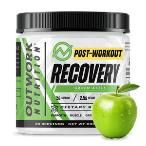 Outwork Nutrition post workout recovery powder green apple creatine ashwagandha tart cherry muscle recovery supplement 240g
