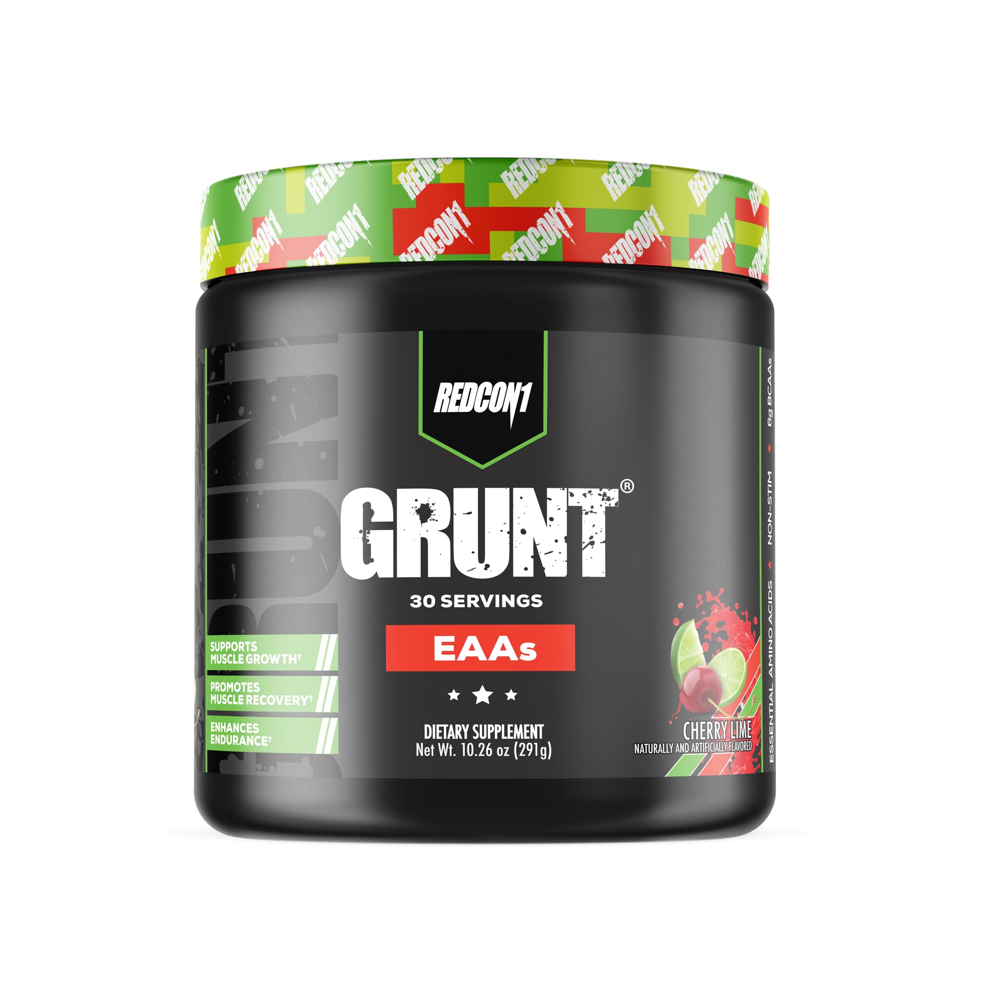 REDCON1 Grunt EAAs powder cherry lime essential amino acids muscle recovery keto sugar free 30 servings