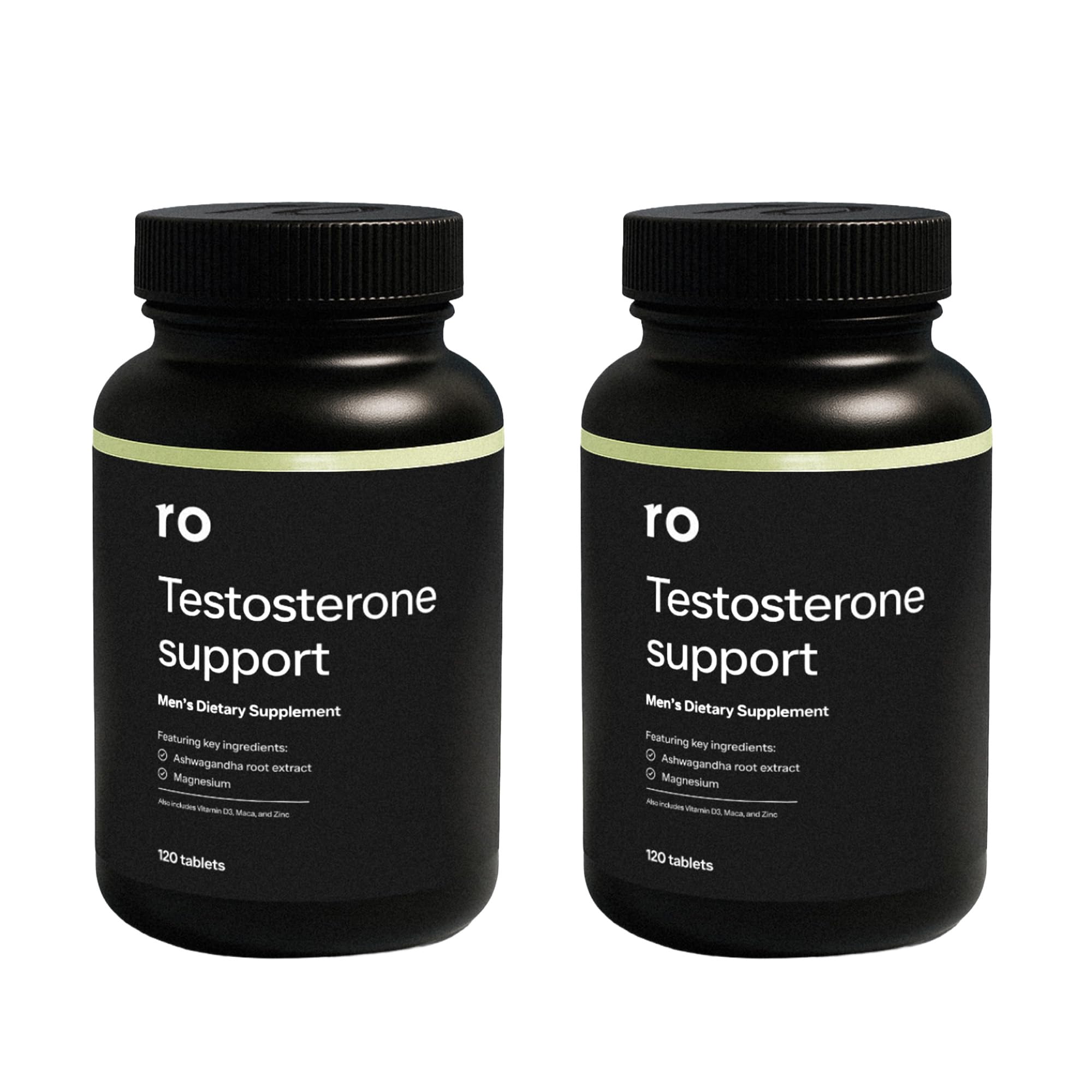 Ro Testosterone Support for Men Ashwagandha Magnesium supplement 240 tablets 2 pack testosterone and muscle support bottle