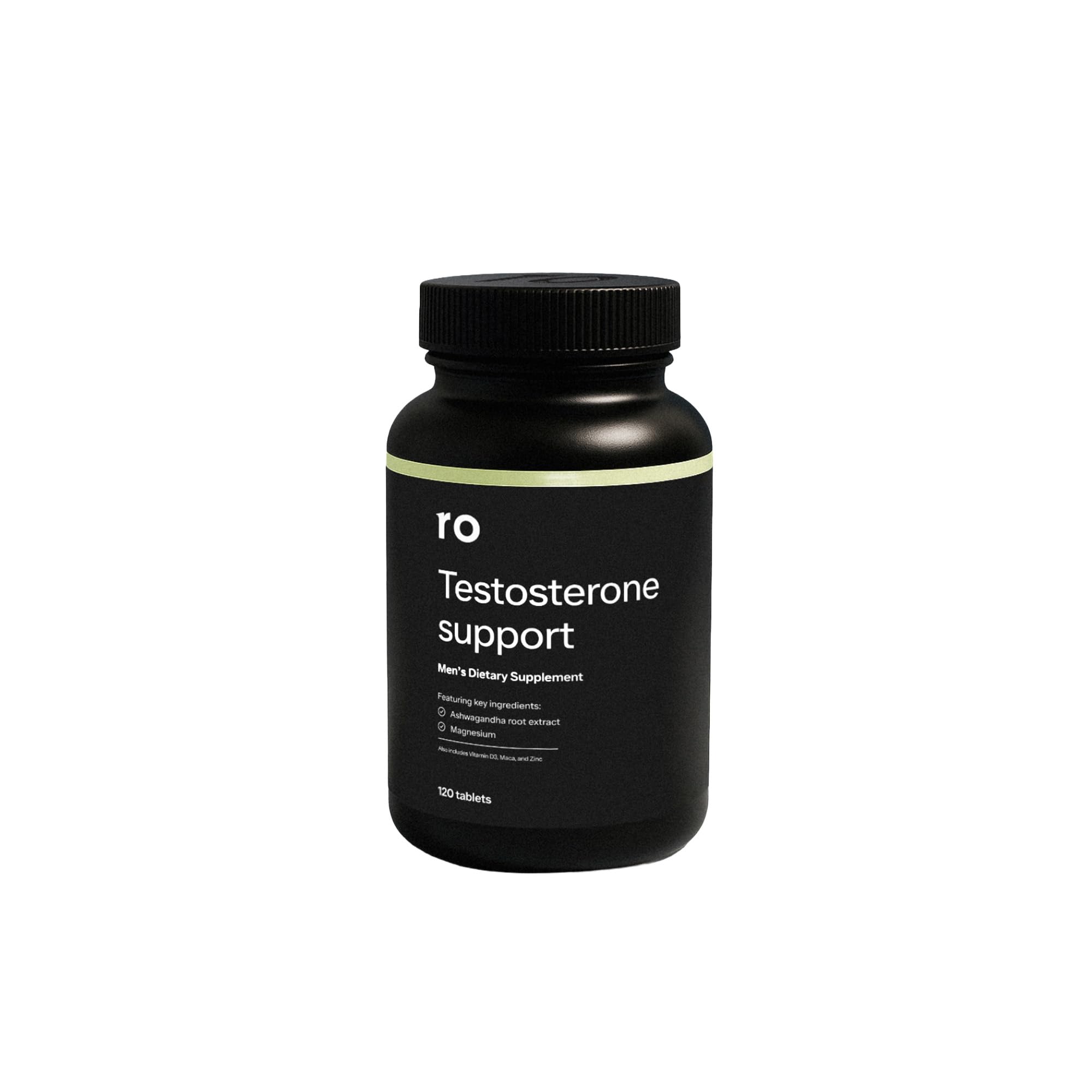 Ro testosterone support supplement for men with Ashwagandha and Magnesium supporting healthy testosterone levels, muscle strength, energy and vitality