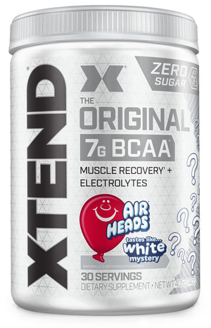 Scivation Xtend BCAA powder Airheads candy flavor 7g BCAA 2.5g glutamine sugar free post workout recovery amino acids 30 servings supplement