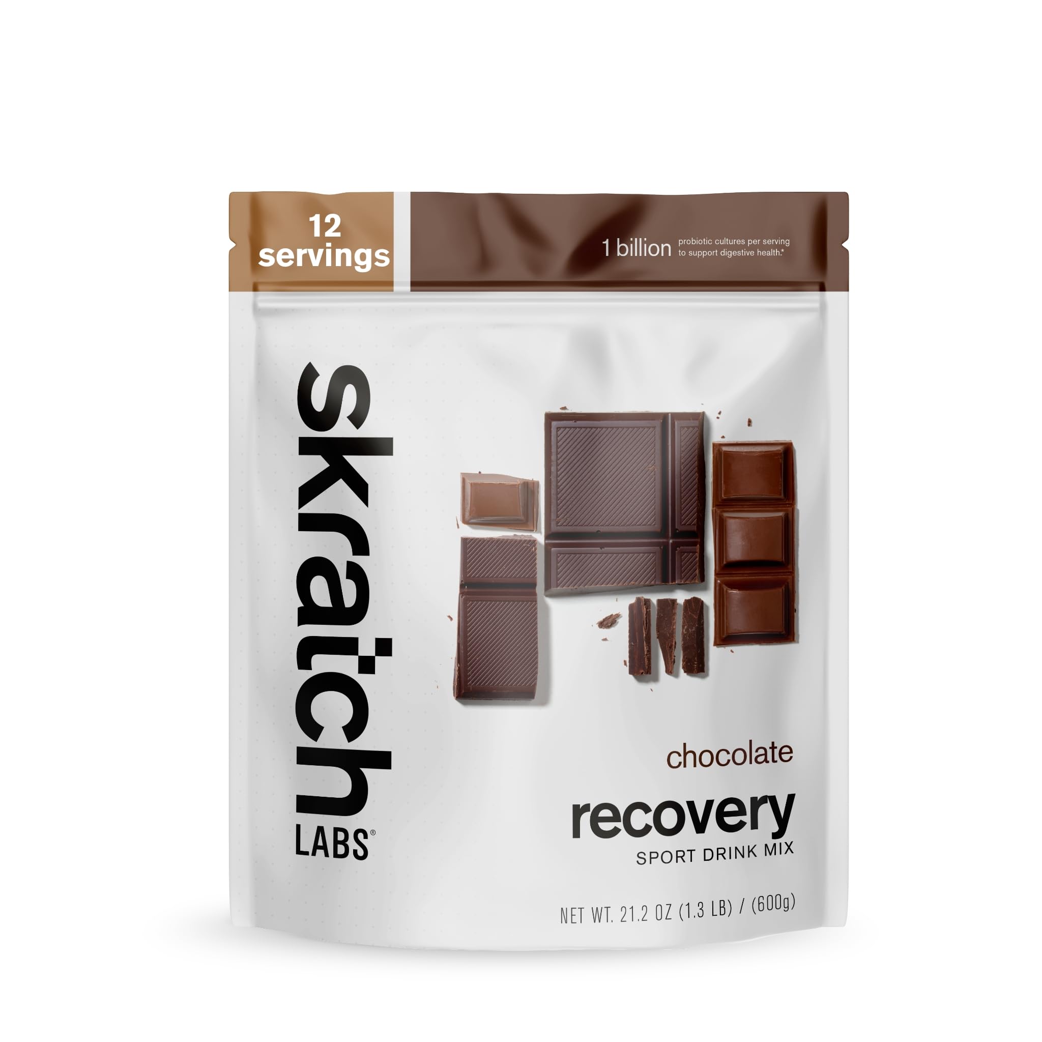 Skratch Labs chocolate post workout recovery drink whey casein protein probiotics 12 servings