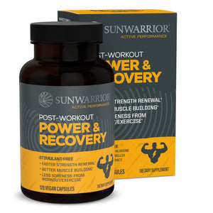Sunwarrior Active post workout recovery capsules muscle support plant based recovery supplement 120 count