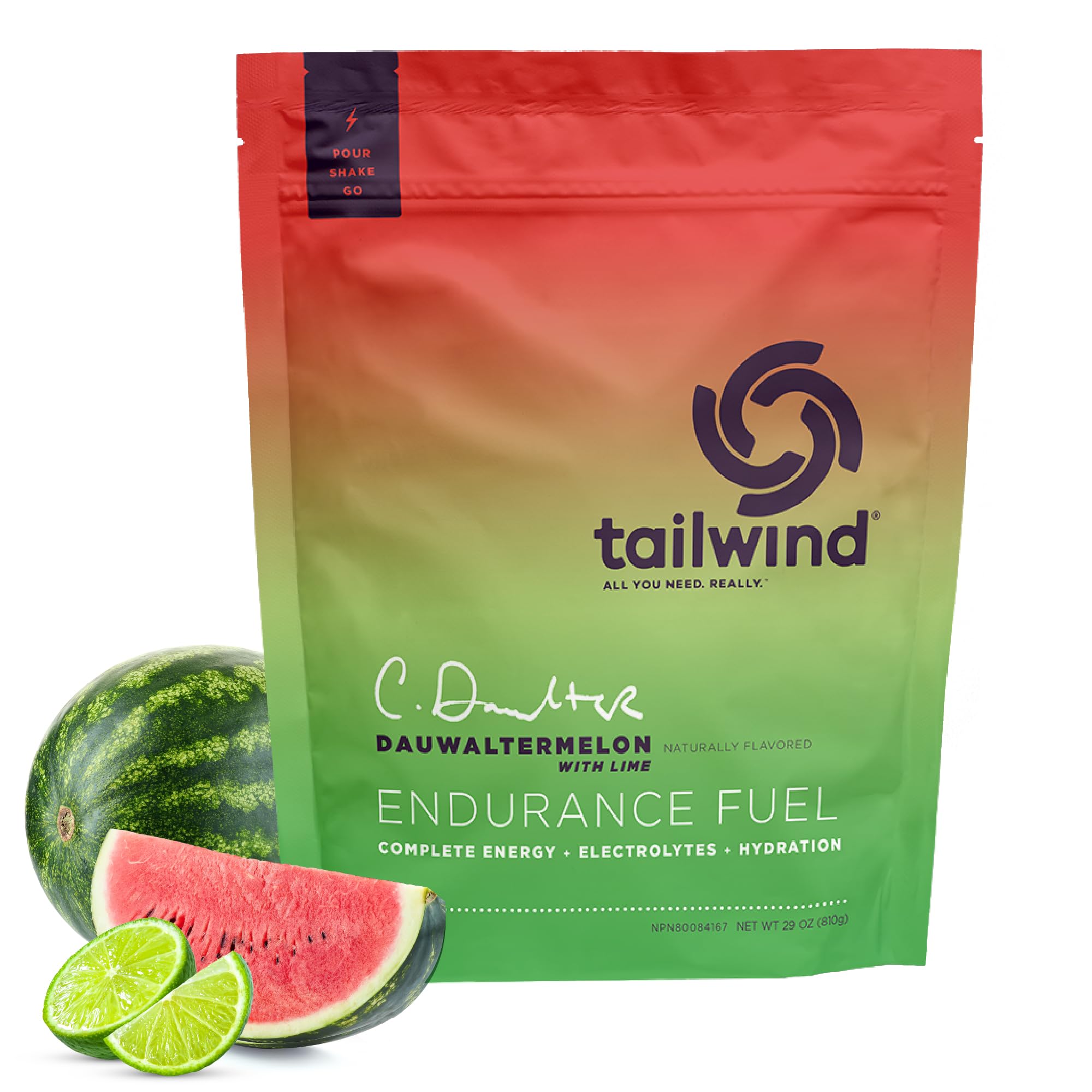 Tailwind Nutrition Endurance Fuel dauwaltermelon carb electrolyte drink mix vegan gluten free endurance sports nutrition 30 servings