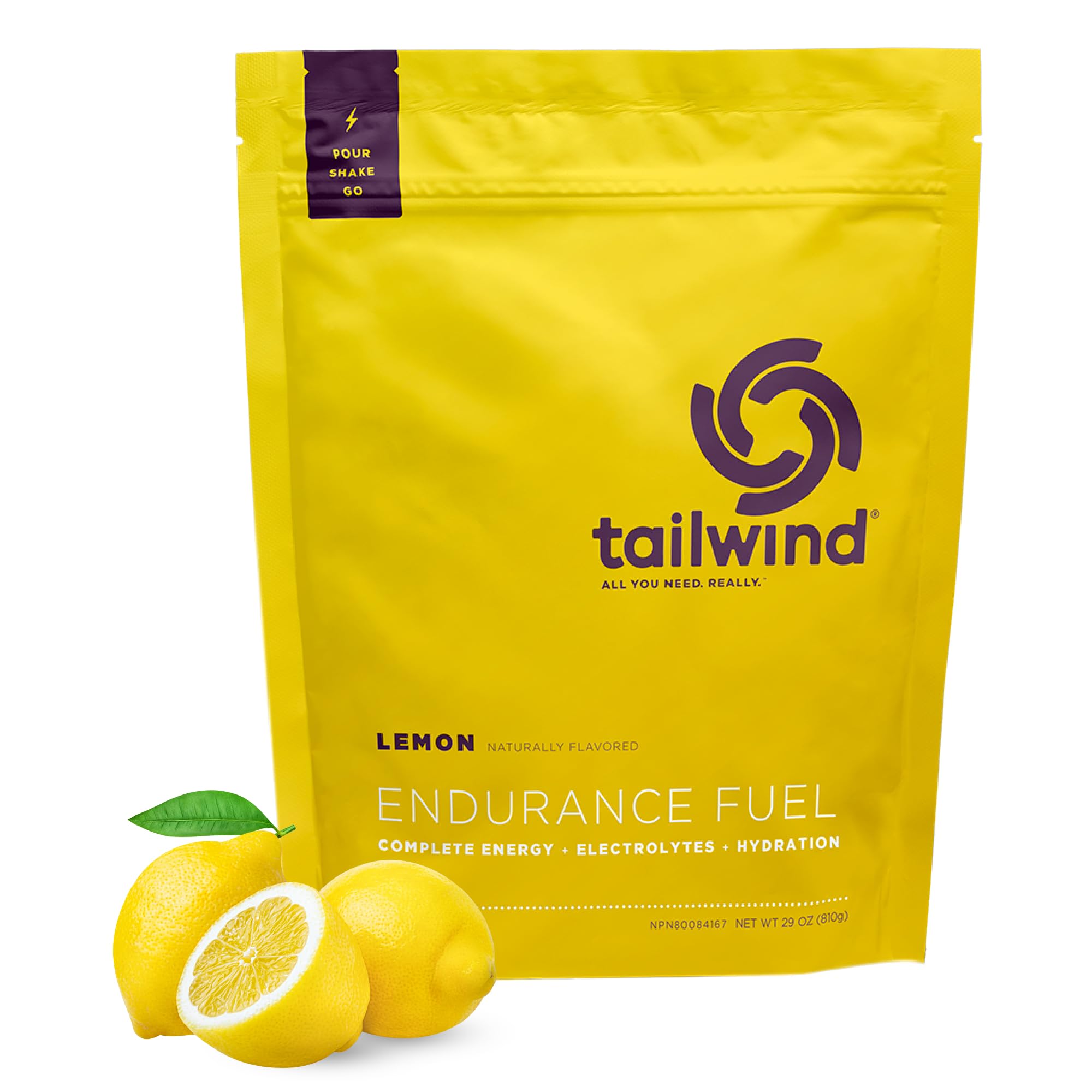 Tailwind Nutrition Endurance Fuel lemon carb electrolyte drink mix vegan gluten free endurance sports nutrition 30 servings