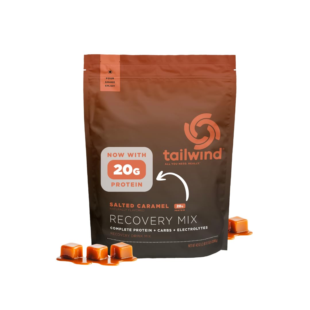 Tailwind Nutrition Recovery Mix salted caramel protein carbs electrolytes post workout drink vegan 20 servings