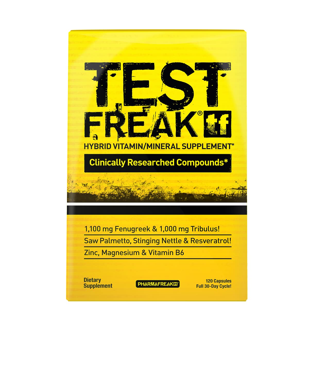 Test Freak testosterone support supplement men zinc magnesium fenugreek tribulus capsules 120 count