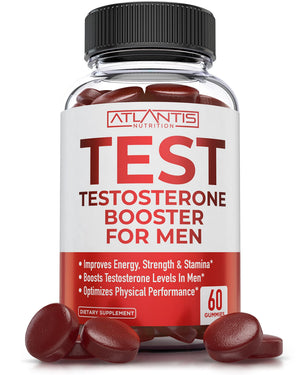 men testosterone booster gummies Tribulus Maca Horny Goat Weed strength stamina energy performance support 60 gummies bottle
