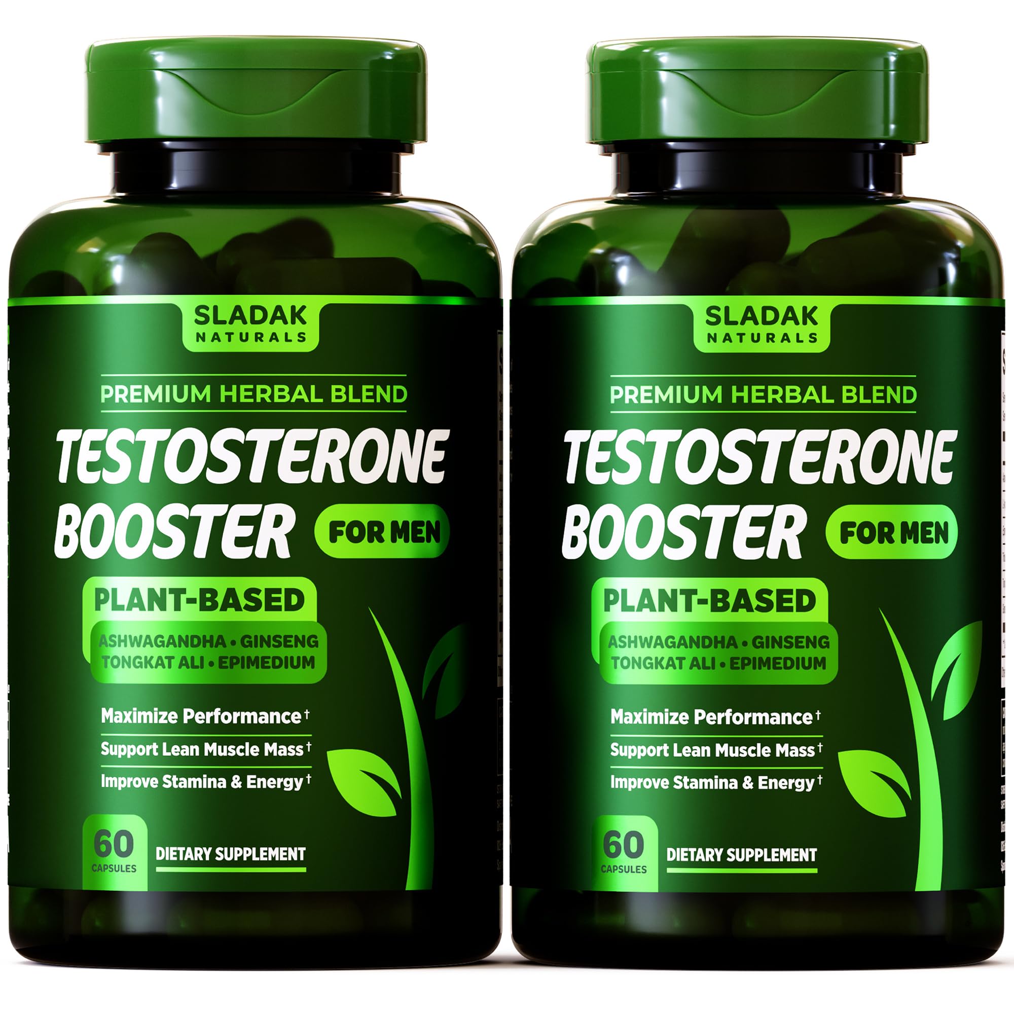 Testosterone booster supplement for men with Ashwagandha, L-Arginine, Tongkat Ali and Tribulus supporting muscle growth, strength, energy and performance