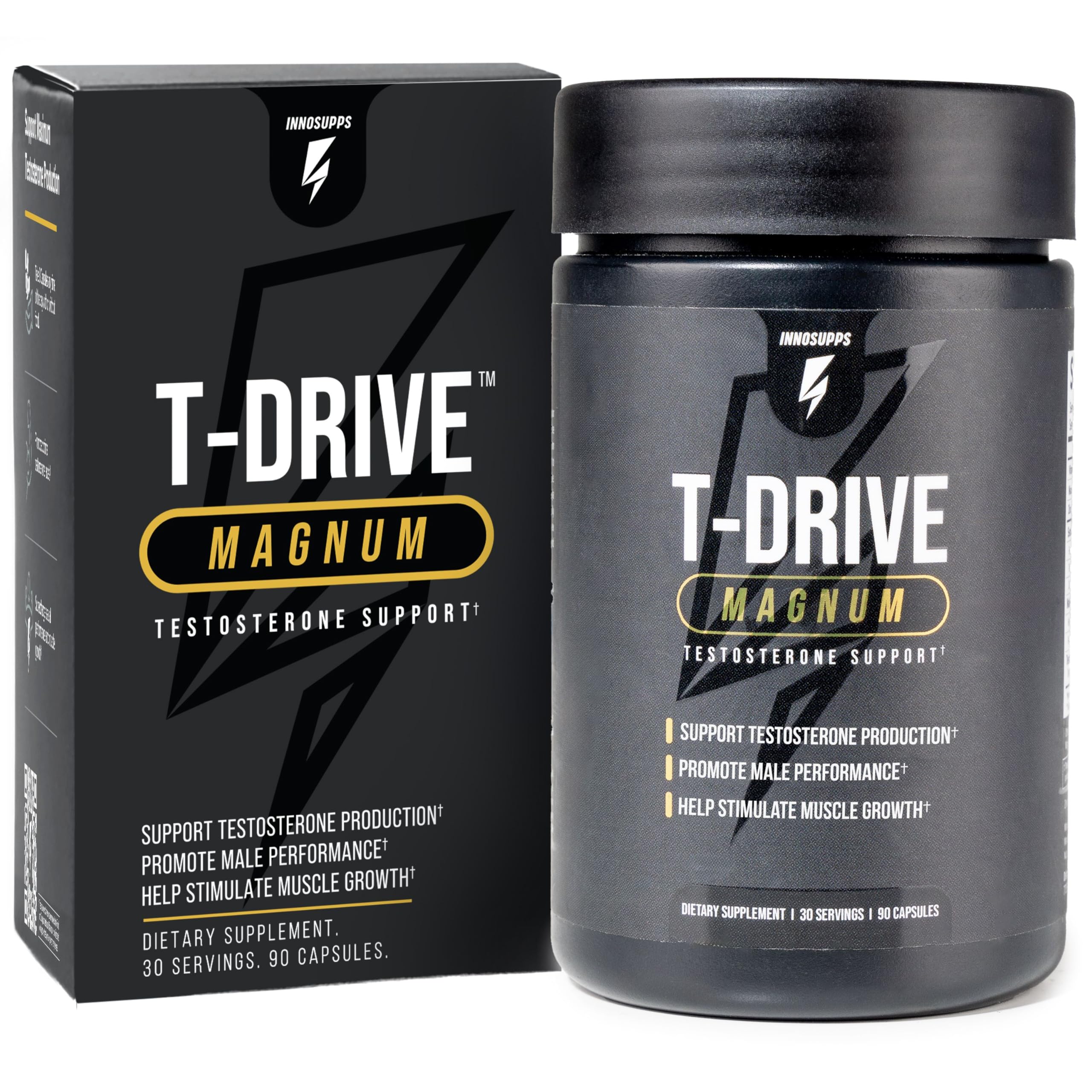 Testosterone booster supplement for men with Tongkat Ali, Zinc, Fenugreek and Horny Goat Weed supporting energy, muscle growth, libido and performance