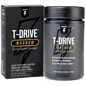 Testosterone booster supplement for men with Tongkat Ali, Zinc, Fenugreek and Horny Goat Weed supporting energy, muscle growth, libido and performance