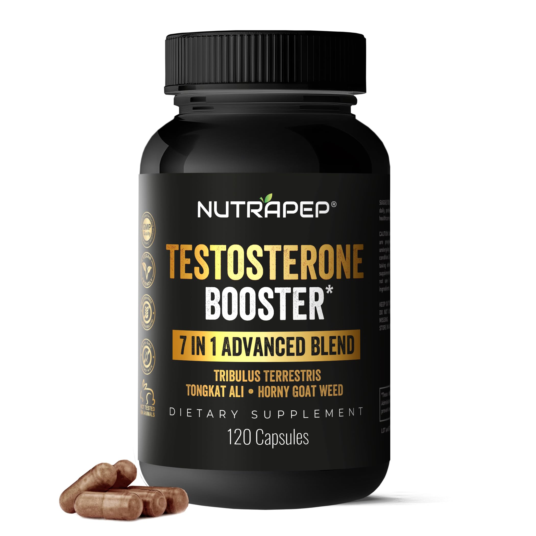 men testosterone booster capsules energy muscle growth strength performance libido workout sports nutrition male enhancement supplement bottle