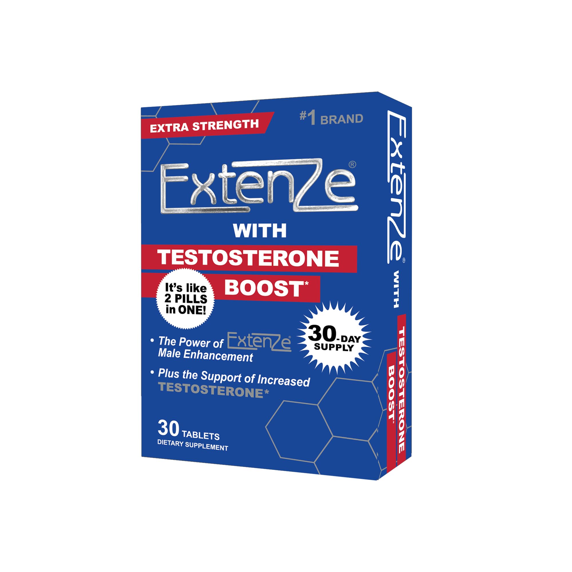 ExtenZe testosterone booster tablets men energy stamina performance male vitality supplement 30 count bottle