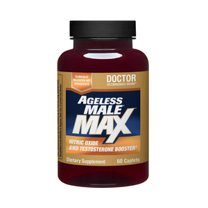 Ageless Male Max testosterone booster caplets men energy strength vitality performance support 60 caplets bottle