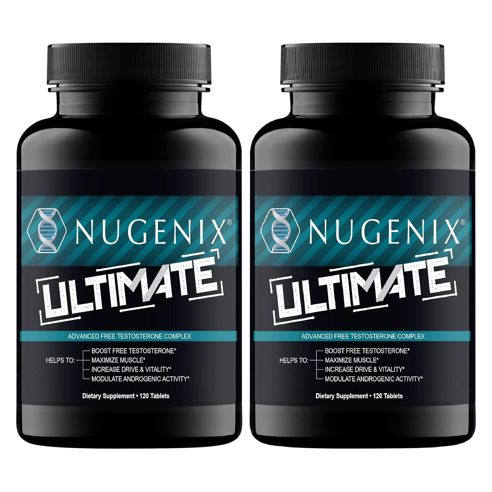 Nugenix Ultimate testosterone booster tablets men free testosterone energy strength stamina performance support 240 count bottle