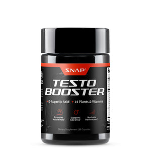 Snap Supplements testosterone booster capsules men muscle growth energy strength stamina performance support 60 capsules bottle