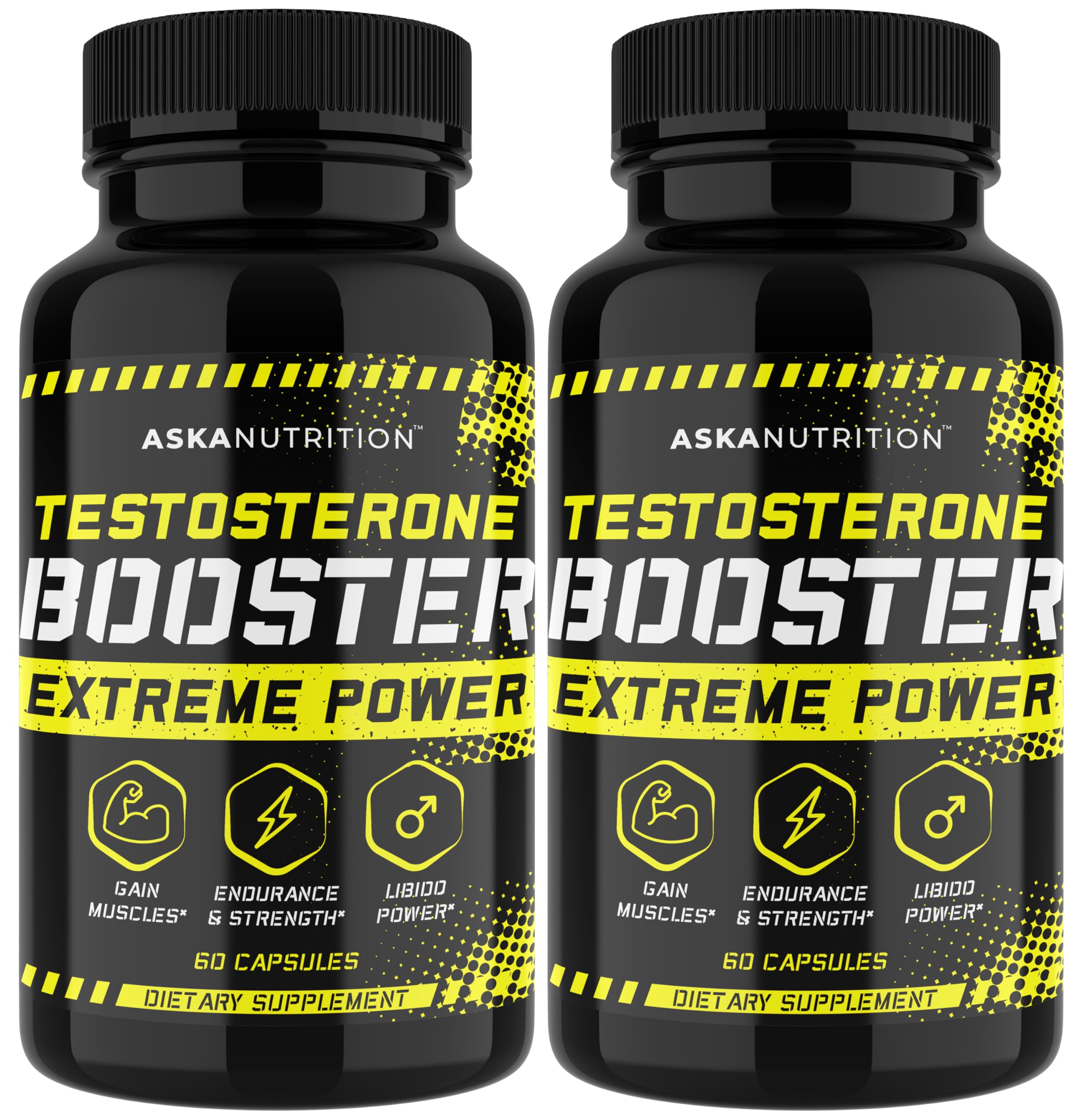 men testosterone booster capsules muscle growth strength energy endurance blood flow workout wellness supplement 2 pack bottles