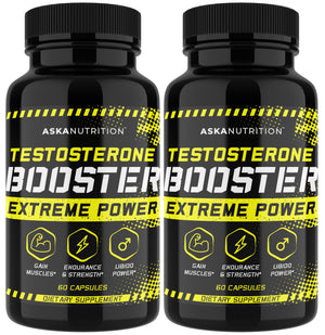men testosterone booster capsules muscle growth strength energy endurance blood flow workout wellness supplement 2 pack bottles