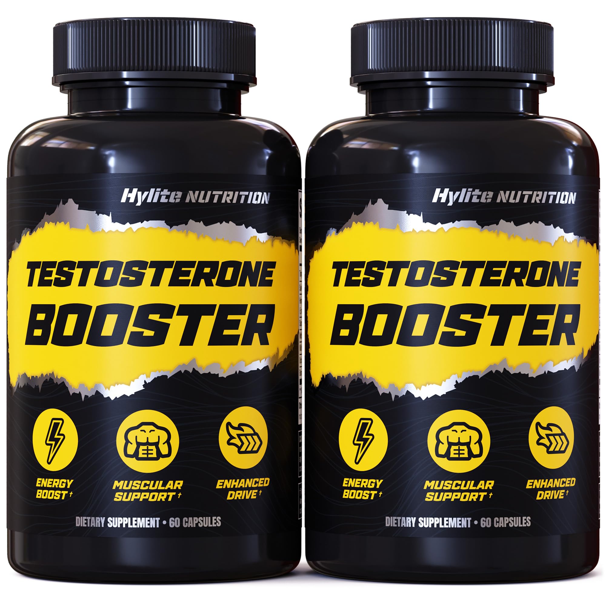 men testosterone booster capsules muscle growth strength stamina energy endurance blood flow workout performance supplement 2 pack bottles