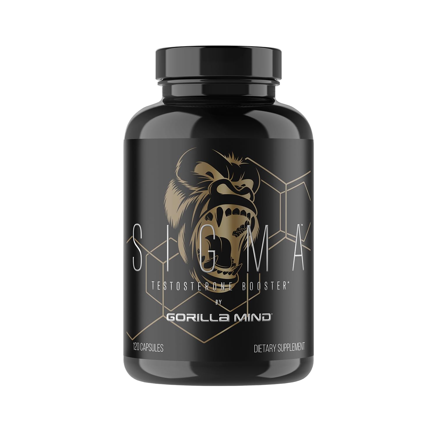 Gorilla Mind Sigma testosterone booster capsules men Tongkat Ali Fadogia Agrestis energy strength performance testosterone support 120 capsules bottle