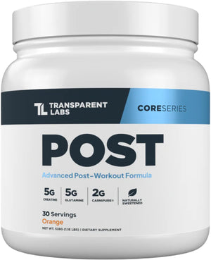 Transparent Labs Post workout creatine glutamine carnitine recovery muscle builder orange 30 servings