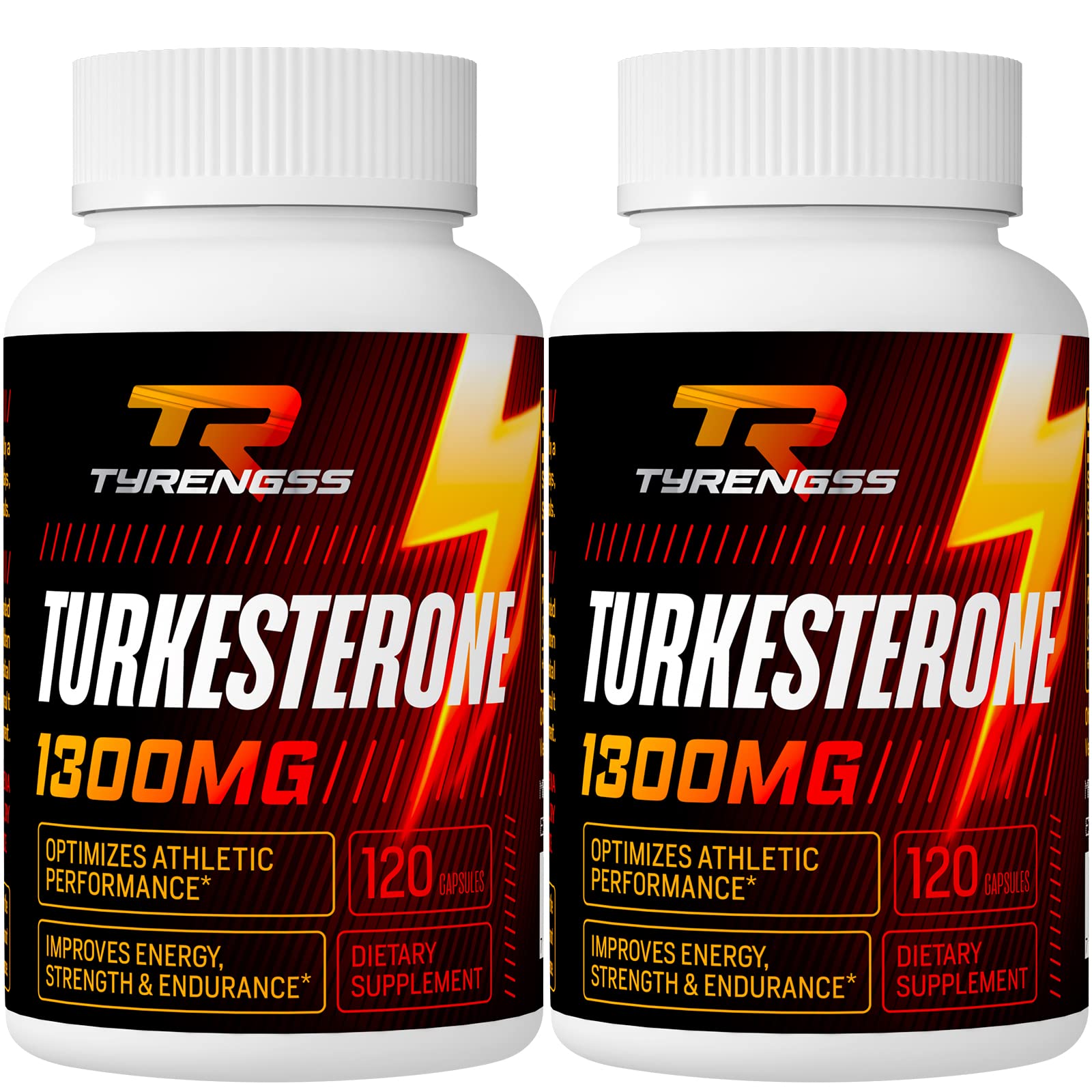TyRengss Turkesterone testosterone booster capsules 1300mg Ajuga Turkestanica extract muscle mass athletic performance strength 240 capsules bottle