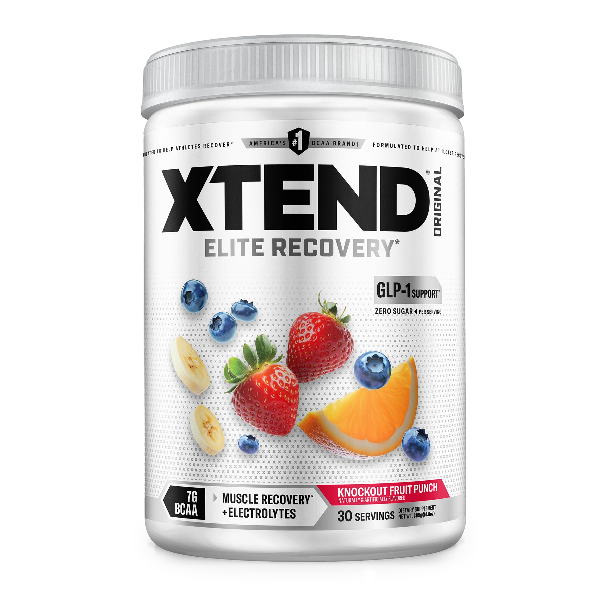 Xtend Original BCAA powder knockout fruit punch glutamine electrolytes recovery drink 30 servings
