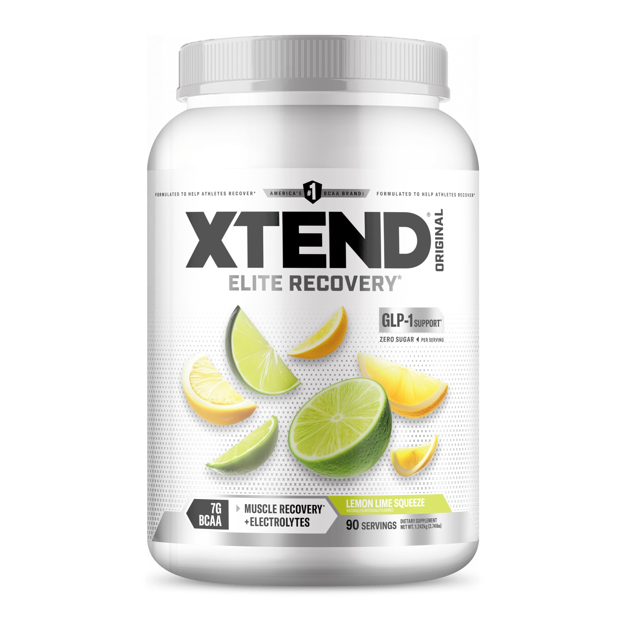 Xtend Original BCAA powder lemon lime squeeze glutamine electrolytes recovery drink 90 servings